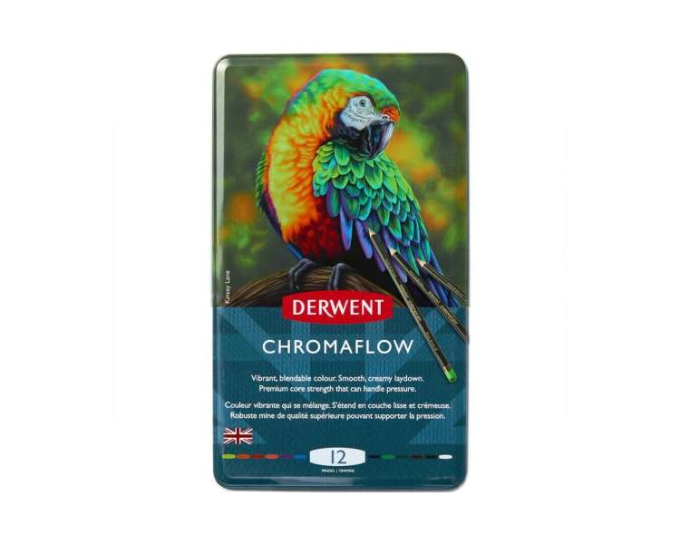 Derwent, Lata De 12 Lápices De Colores Chromaflow.