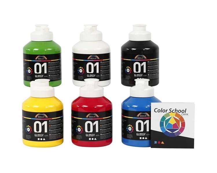 A-Color - Acrylic Paint - Glossy - 6 x 500 ml (32032)