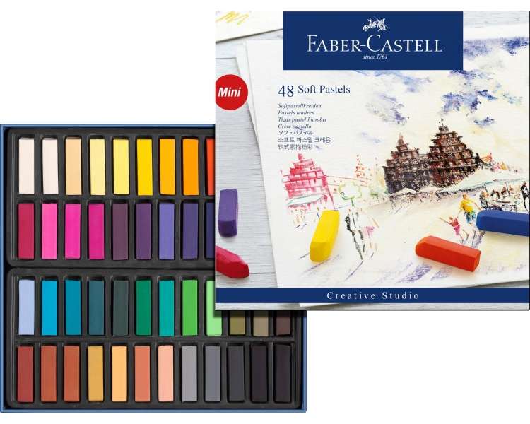 Faber-Castell - Soft pastel crayons mini, box of 48 (128248)