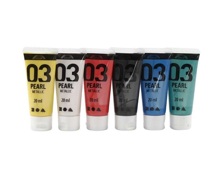 A-Color - Acrylic Paint - Metallic - 6 x 20 ml (32203)