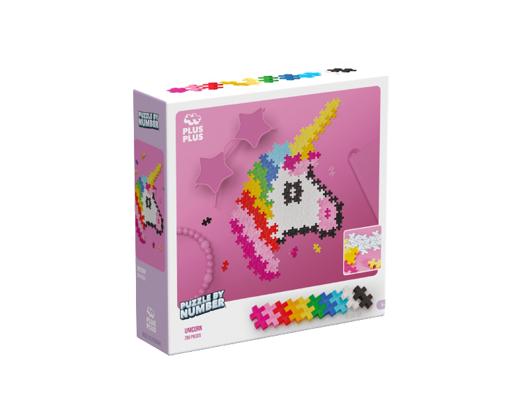 Plus-Plus, Rompecabezas Por Número Unicornio 250 piezas, (3929)