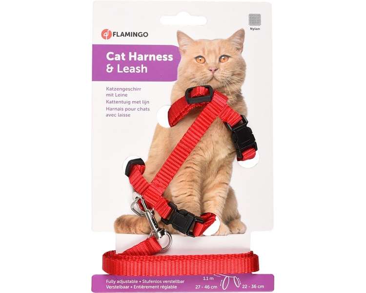 Karlie - Cat Harness With Leash - Kitten Red (770.1160)