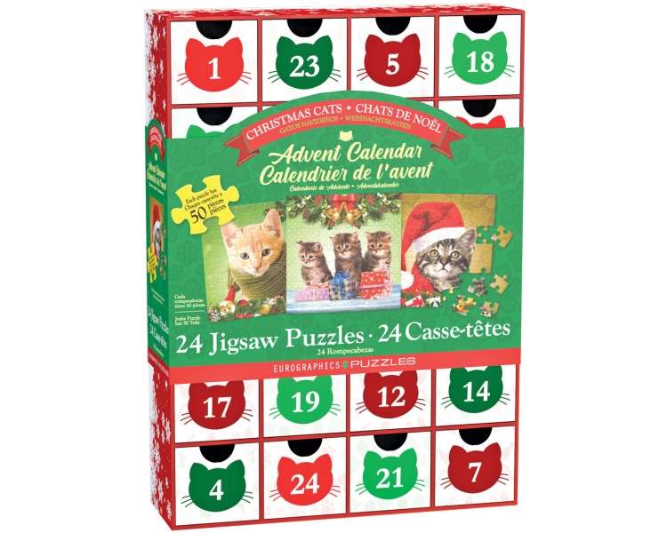 EuroGraphics Puzzle - Puzzle Advent Calendar - Christmas Cats (8924-5737)