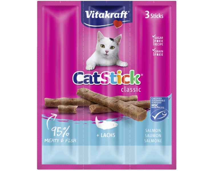 Vitakraft - Cat Stick salmon MSC  3 sticks- (39314)
