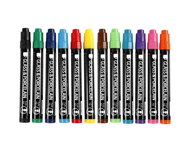 Glass and Porcelain Pen - 12 pcs. Semi Opaque (31653)