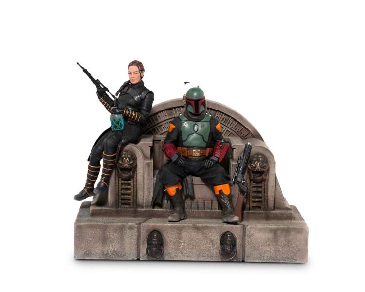 Star Wars - Boba Fett and Fennec Shand on Throne Statue Delux Art Scale 1/10