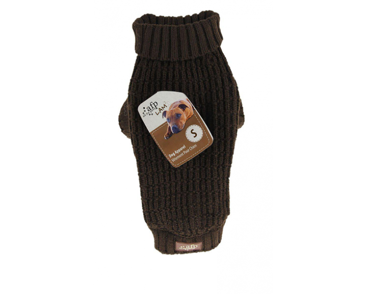 All For Paws - Knitted Dog Sweater Fishermans Brown S 25.4CM - (632.9132)