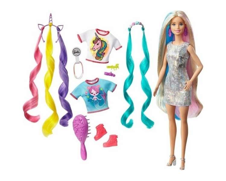 Barbie - Fantasy Hair Doll with Mermaid & Unicorn Looks (GHN04)