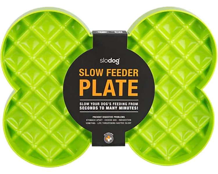 LICKI MAT - Dog Bowl Slow Feeder Plate Green 35X26X3Cm - (645.5402)