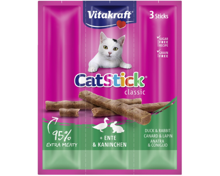 Vitakraft - Cat Stick duck & rabbit 3 sticks - (24190)