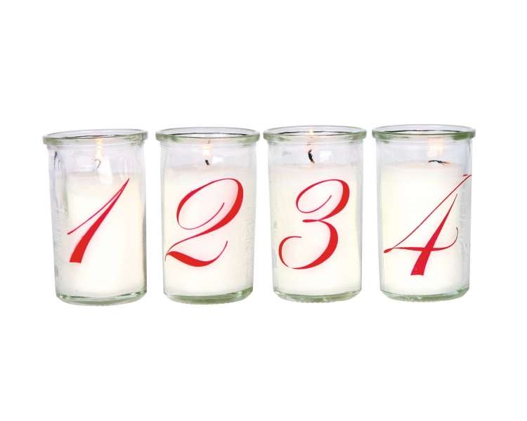 DGA - Advent Candles in glass - White (12651011)