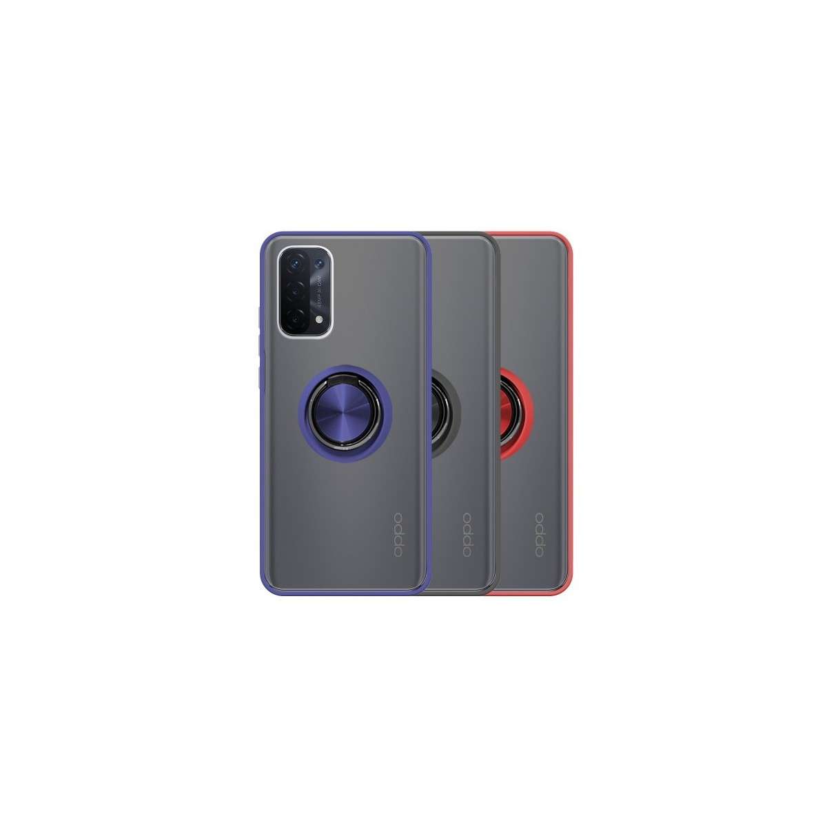 Funda Gel Oppo A74 Imán con soporte Smoked Rojo