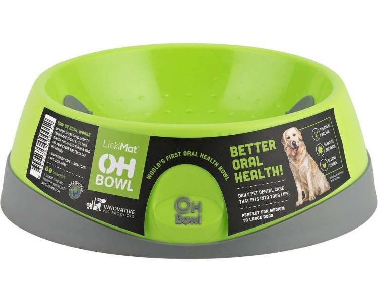 LICKI MAT - Dog Bowl Oral Hygiene Bowl M Green Ø22X7,2Cm - (645.5214)