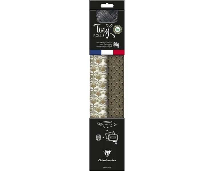 Claire Fontaine - Gift Wrapping Set - Tiny Rolls 5m x 35 cm - Gold