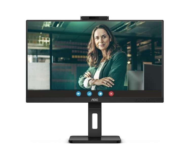 Monitor profesional aoc 24p3cw 23.8'/ full hd/ webcam/ multimedia/ negro