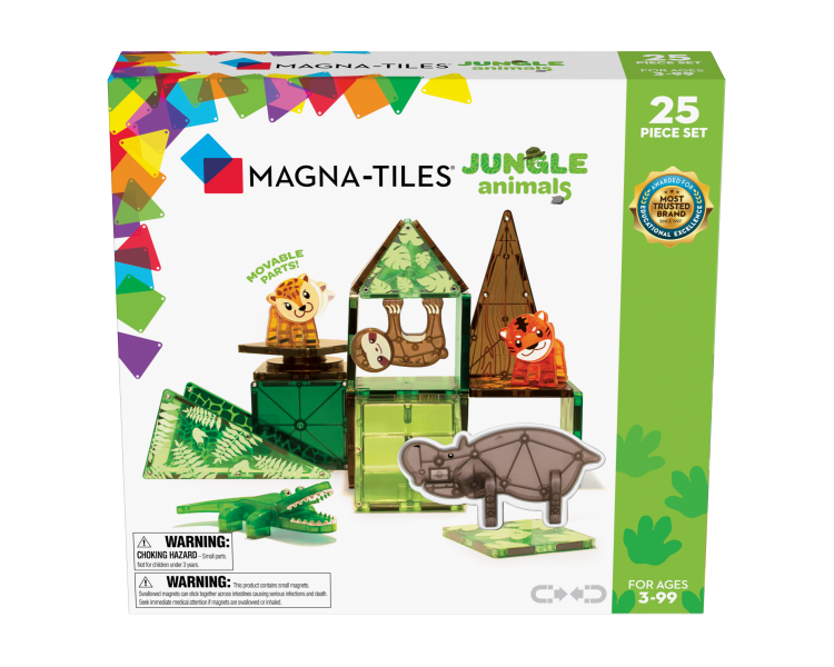 Magna-Tiles, Conjunto de animales de la selva de 25 piezas, (90222)