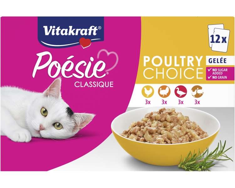 Vitakraft - Poésie®Classique multipack, poultry choice in sauce 12x85gr