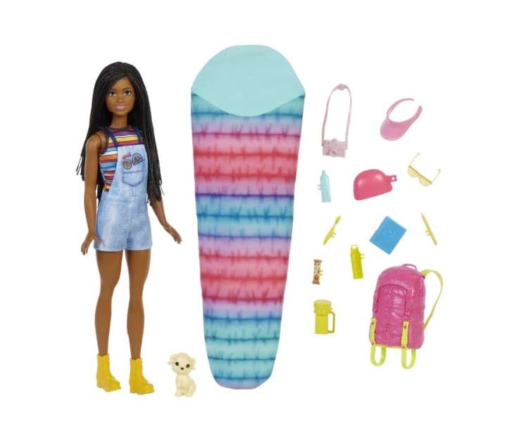 Barbie - Camping Doll with Puppy - Brooklyn (HDF74)