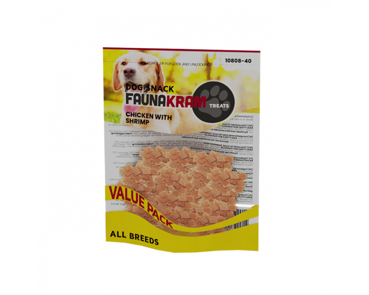 Faunakram - Snack Chicken w shrimp square 300g - (10808-45)