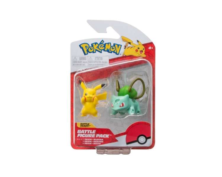 POKEMON - FIGURA DE BATALLA 2 PK BULBASAUR Y PIKACHU