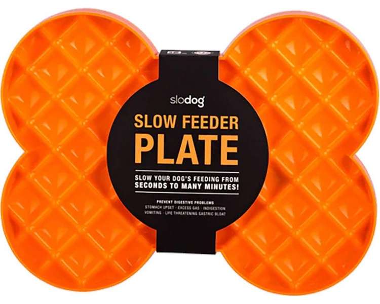 LICKIMAT - Dog Bowl Slow Feeder Plate Orange 35X26X3Cm - (645.5400)