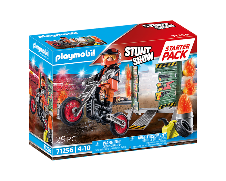 Playmobil - Starter Pack Stunt Show Motorcycle with Fire Wall (71256)