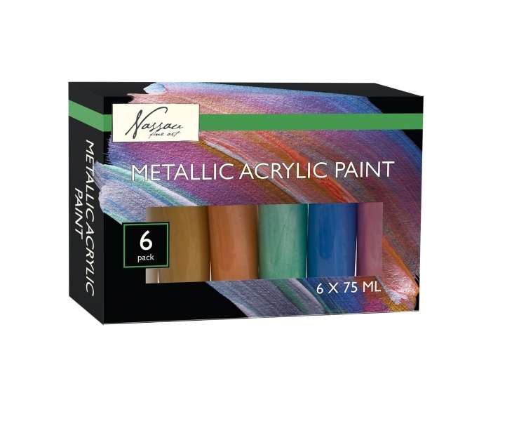 Nassau - Acrylic Metallic Paint  6x75ml - (K-AR0757/GE)