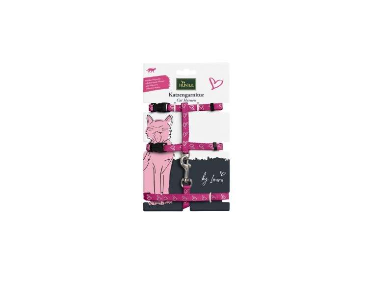 Hunter - By Laura Cat harness with line - Pink