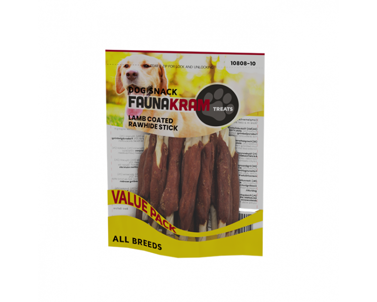 Faunakram - Snack Lamcoated rawhide stick 300 g - (10808-10)