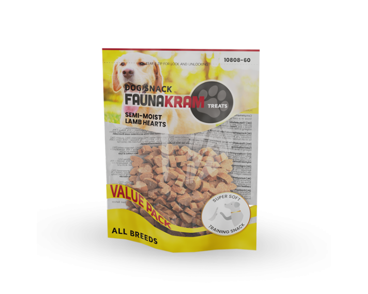 Faunakram - Snack semimoist lamb hearts 300 g - (10808-60)