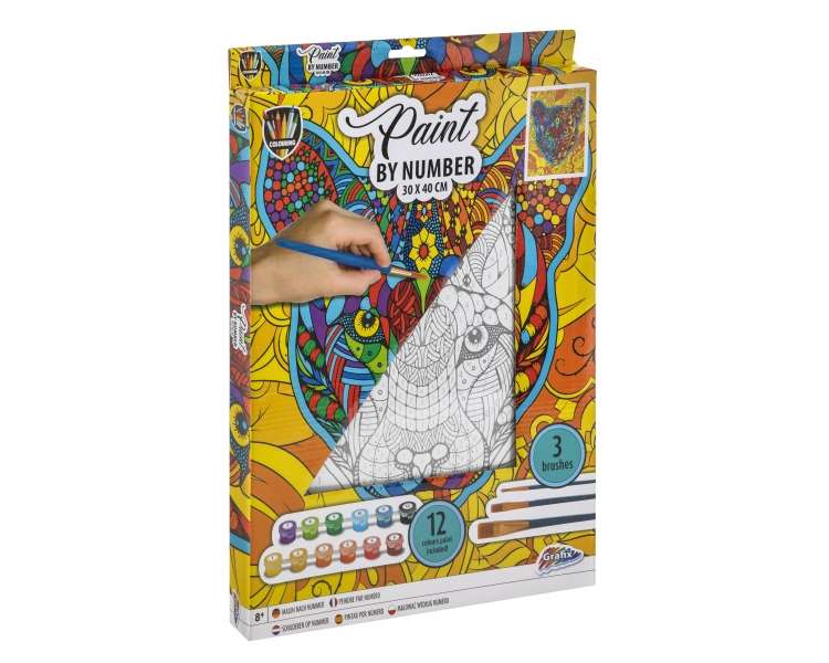 Grafix -Paint By Number Tiger Canvas +12 paints - (K-150072)