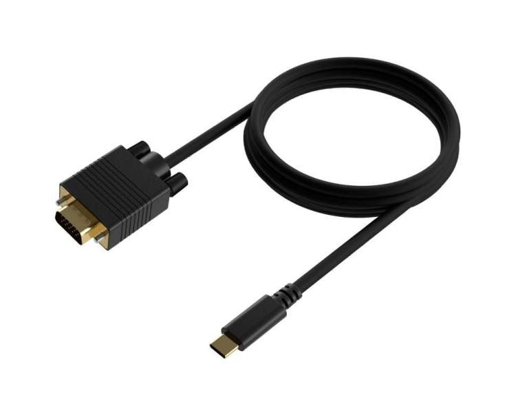 Cable conversor aisens a109-0693/ usb tipo-c macho - vga macho/ 1.8m/ negro