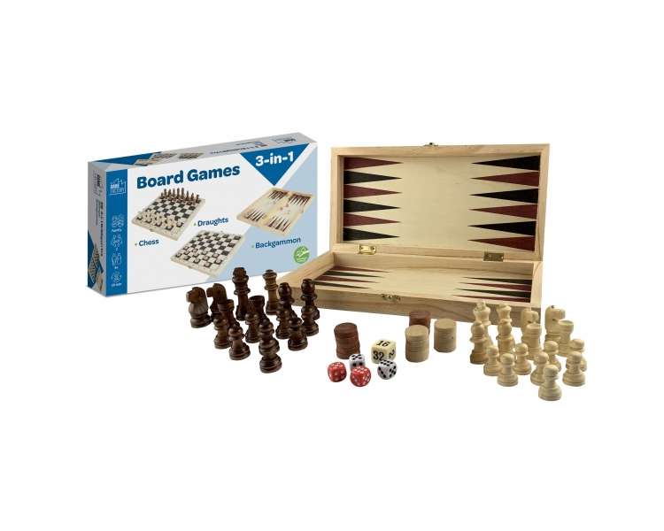 The Game Factory - Wooden 3-in-1 Game (FSC) (208000)