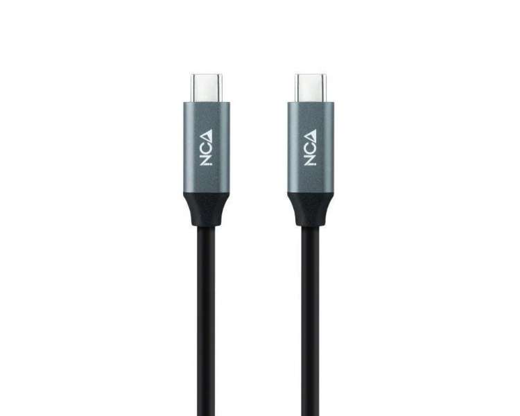 Cable usb 3.2 nanocable 10.01.4303/ usb tipo-c macho - usb tipo-c macho/ 3m/ gris y negro