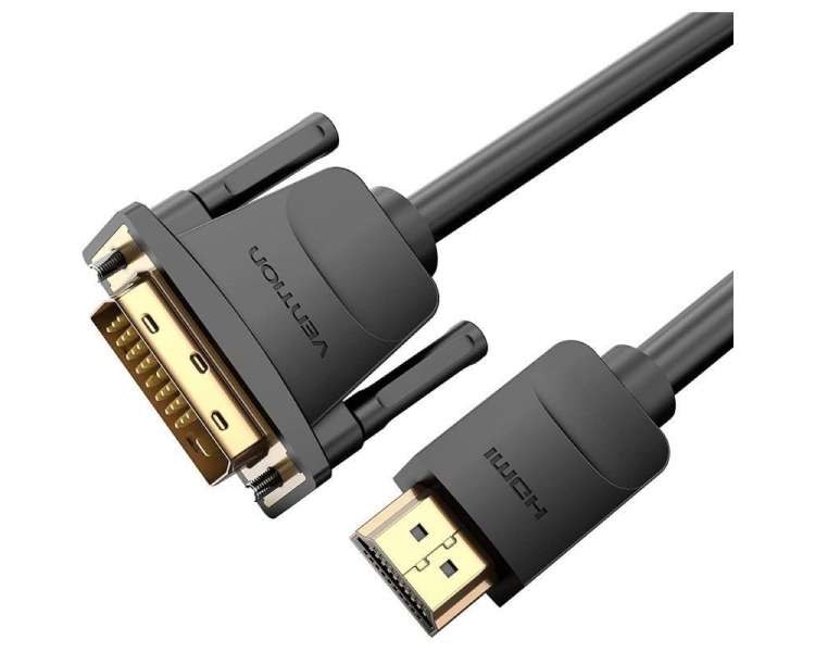 Cable conversor vention abfbi/ dvi macho - hdmi macho/ 3m/ negro