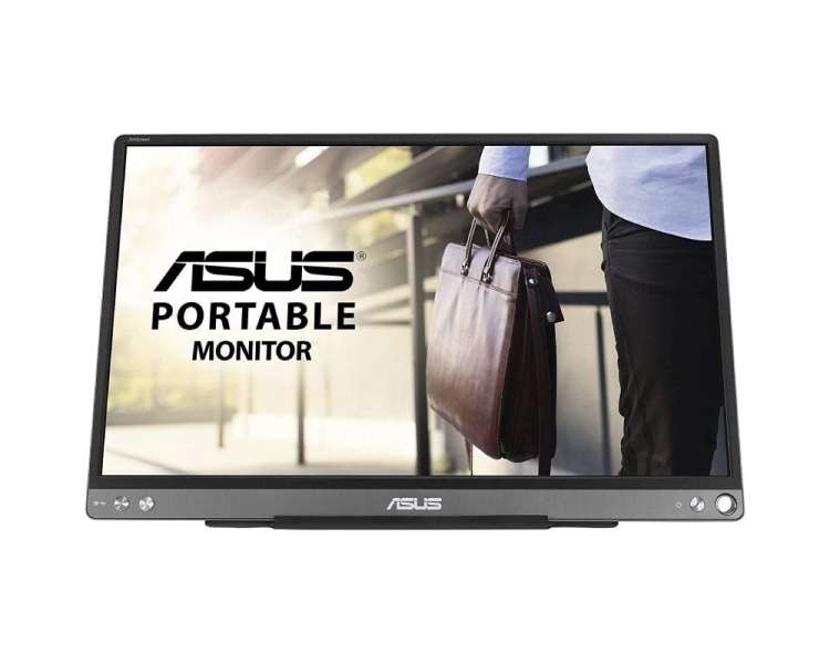 Monitor portátil asus zenscreen mb16ace 15.6'/ full hd/ plata y negro