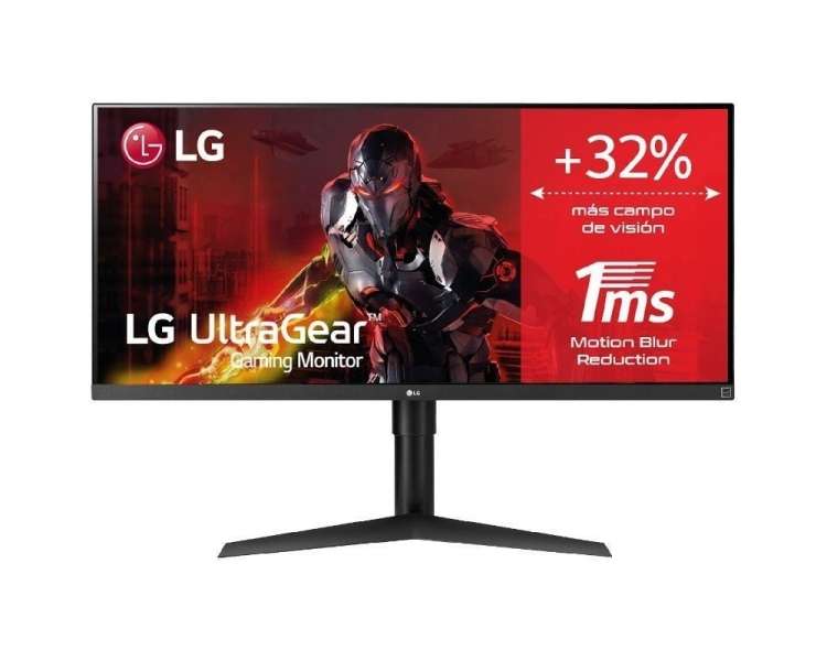 Monitor gaming ultrapanorámico lg 34wp65g-b 34'/ wfhd/ 1ms/ 75hz/ ips/ negro