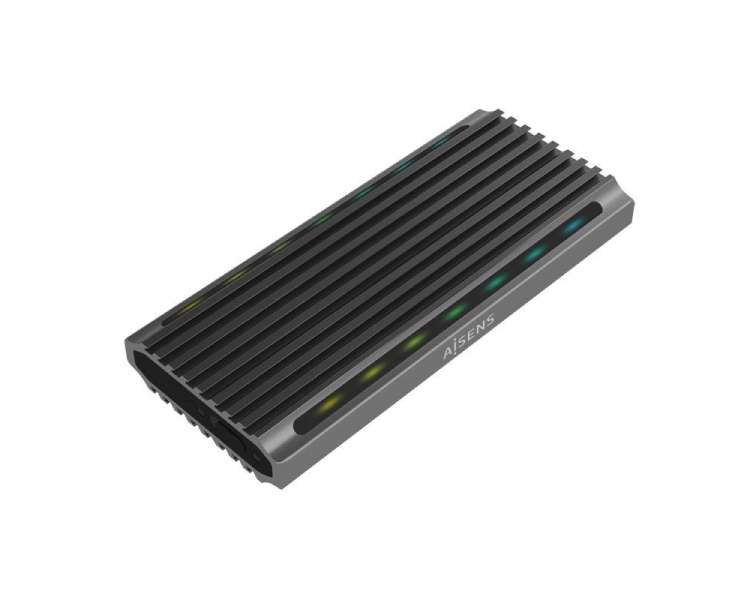 Caja externa para disco ssd m.2 sata/nvme aisens asm2-rgb011gr/ usb 3.2 gen2/ sin tornillos