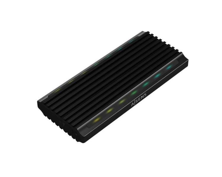 Caja externa para disco ssd m.2 sata/nvme aisens asm2-rgb012b/ usb 3.2/ sin tornillos