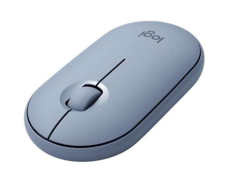 Ratón inalámbrico por bluetooth/ 2.4ghz logitech pebble m350/ hasta 1000 dpi/ gris azulado