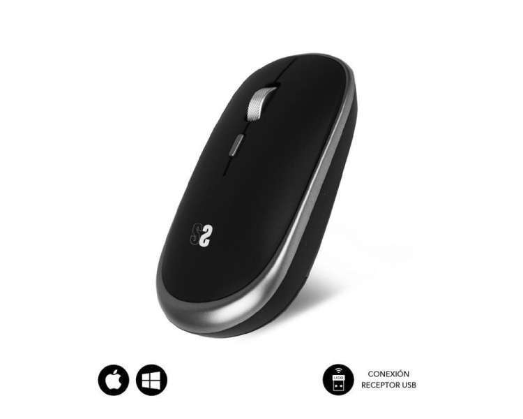 Ratón inalámbrico subblim wireless mini/ hasta 1600 dpi/ gris espacial