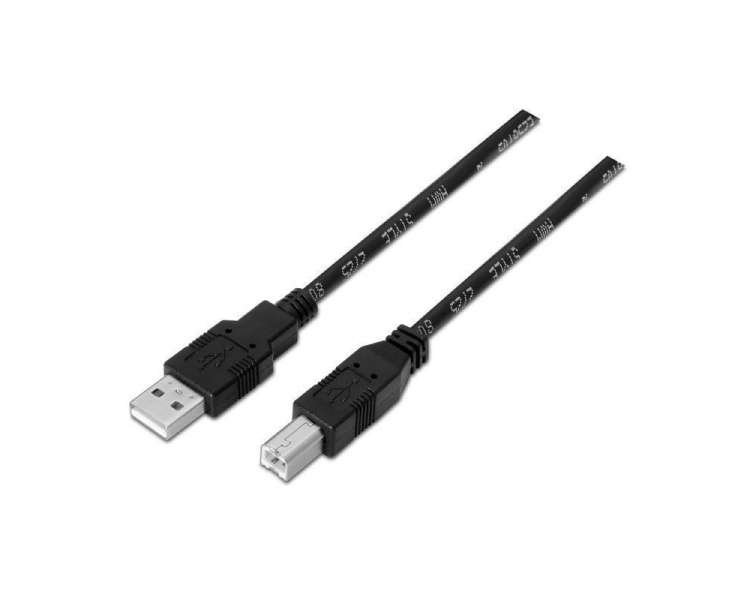 Cable usb 2.0 impresora aisens a101-0005/ usb macho - usb macho/ 1m/ negro