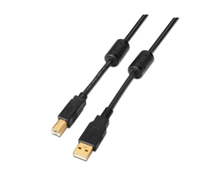 Cable usb 2.0 impresora aisens a101-0009/ usb macho - usb macho/ 2m/ negro