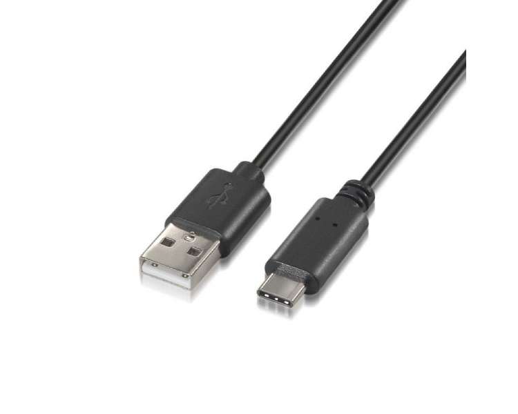 Cable usb 2.0 tipo-c aisens a107-0051/ usb tipo-c macho - usb macho/ 1m/ negro