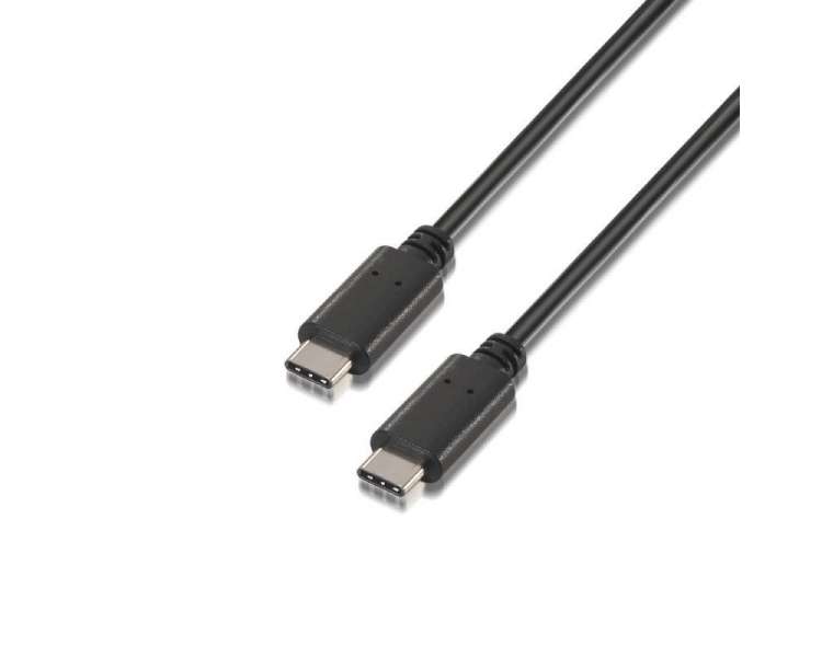 Cable usb 2.0 tipo-c aisens a107-0056/ usb tipo-c macho - usb tipo-c macho/ 1m/ negro