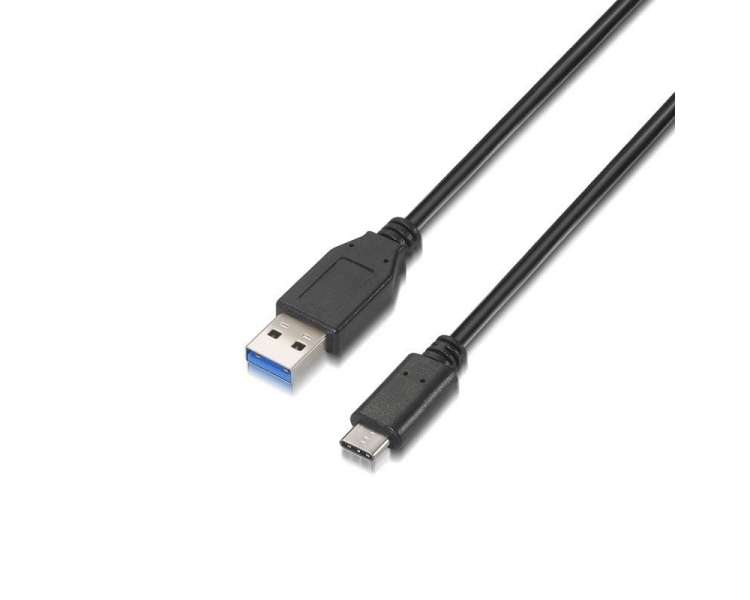 Cable usb 3.1 aisens a107-0060/ usb tipo-c macho - usb macho/ 1m/ negro