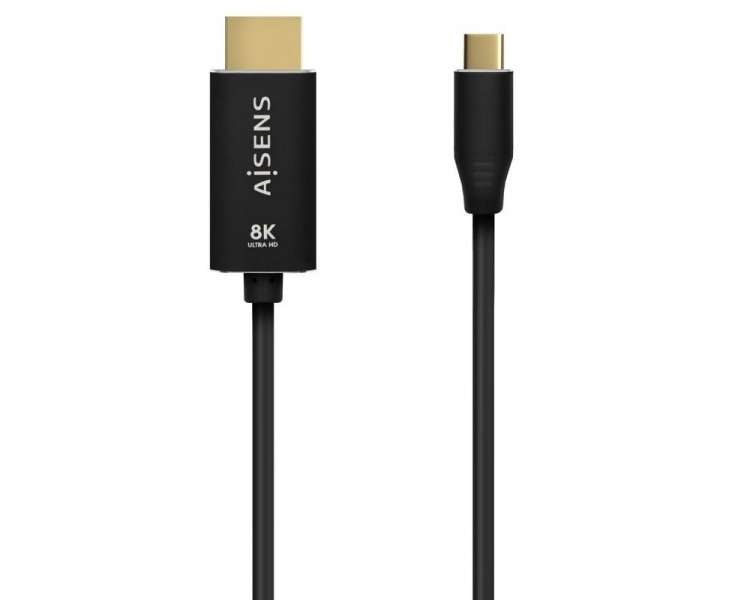 Cable conversor aisens a109-0712/ usb tipo-c macho/ hdmi 8k macho/ 2m/ negro