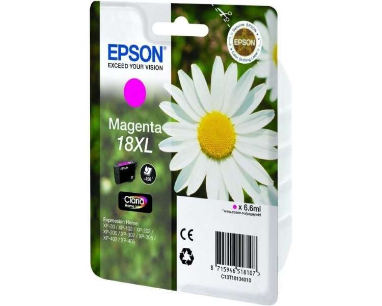 Cartucho de tinta original epson nº18 xl alta capacidad/ magenta