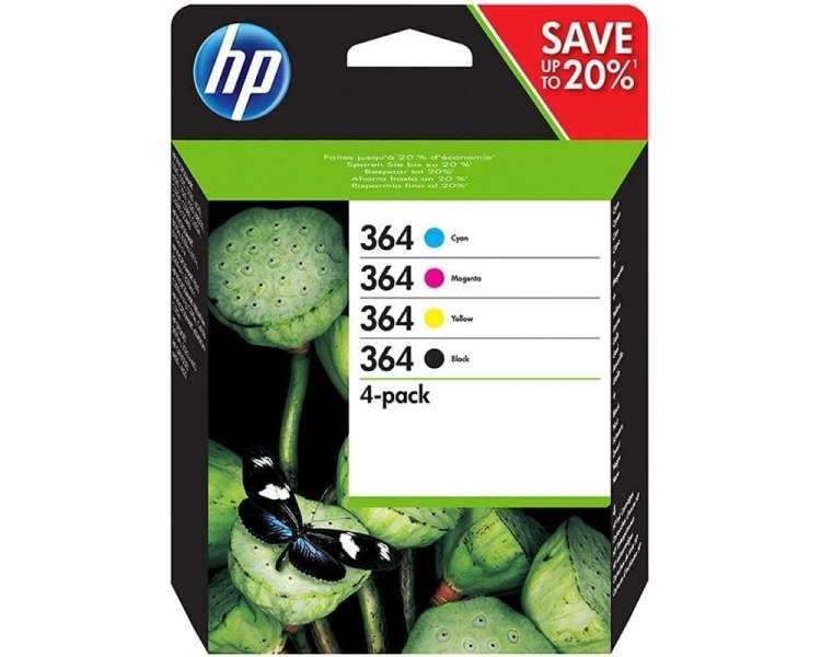 Cartucho de tinta original hp nº364 multipack/ negro/ magenta/ cian/ amarillo