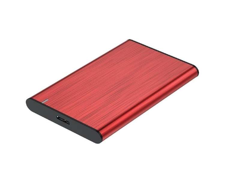 Caja externa para disco duro de 2.5' aisens ase-2525red/ usb 3.1/ sin tornillos